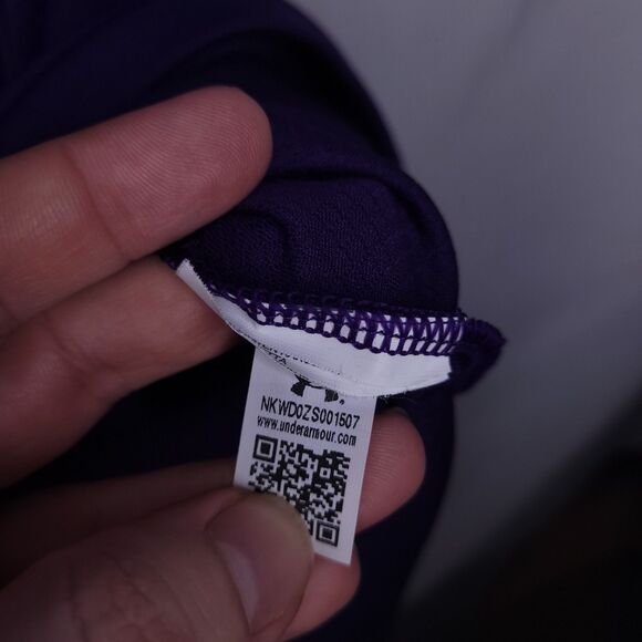 Under Armour Polo Shirt Mens Large Purple Performance Loose HeatGear Tech - Picture 13 of 14